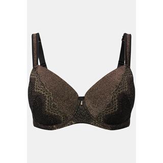 Ulla Popken  Soutien-gorge à armatures, agrémenté de dentelle, éclat doré - bonnet souples B - E 