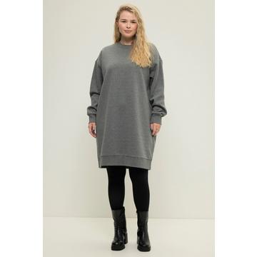 Sweatkleid, oversized, Midilänge, Rundhals, Langarm