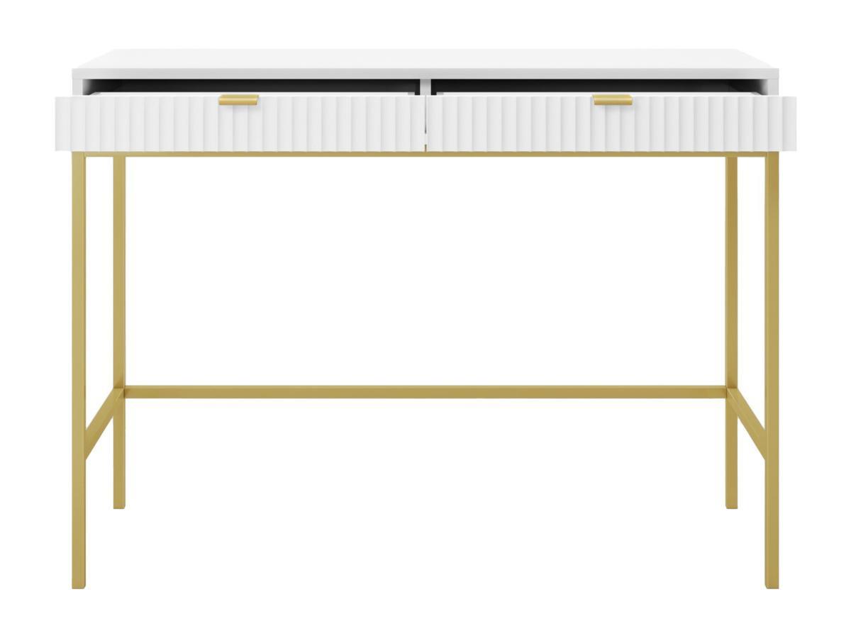 PASCAL MORABITO  Console avec 2 tiroirs - Blanc et Doré - LIOUBA de Pascal MORABITO 