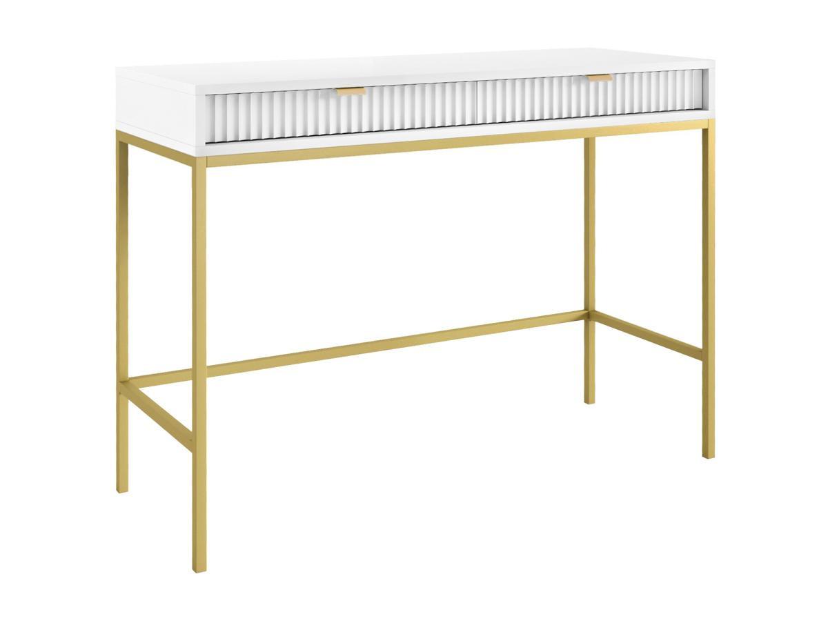 Image of Wandkonsole Mit 2 Schubladen - Weiß & Goldfarben - Liouba Von Pascal Morabito Unisex Weiss ONE SIZE