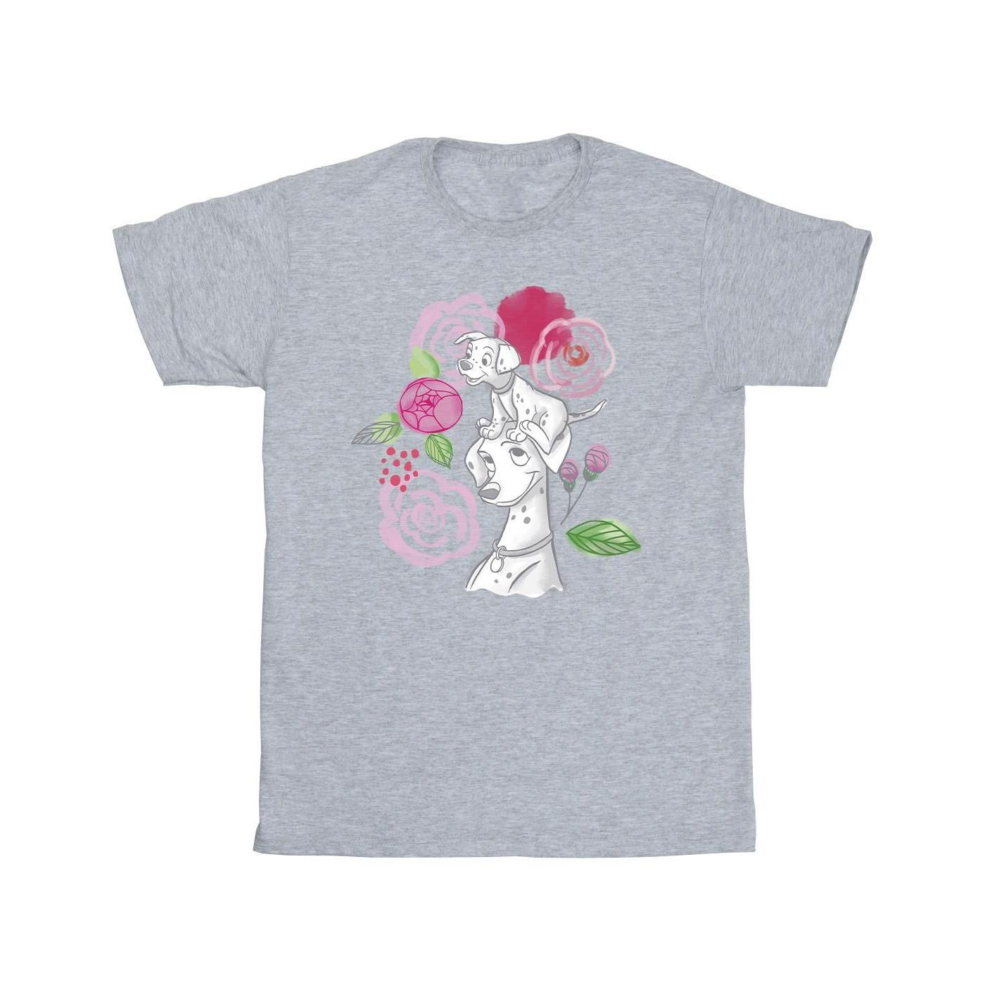 Image of 101 Dalmatians Flowers Tshirt Mädchen Grau 104