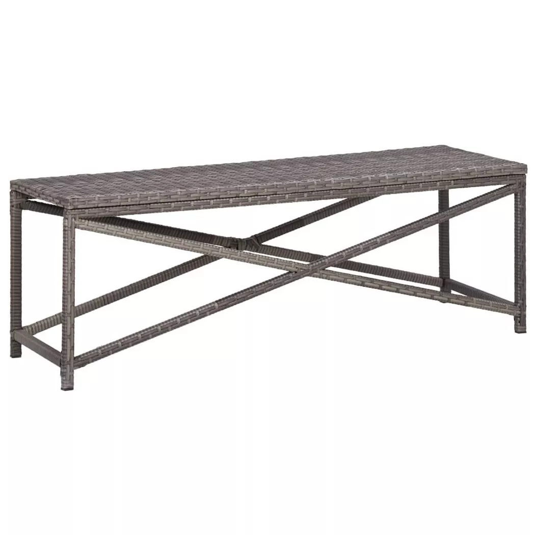 VidaXL - panca Polirattan, One Size, Grigio