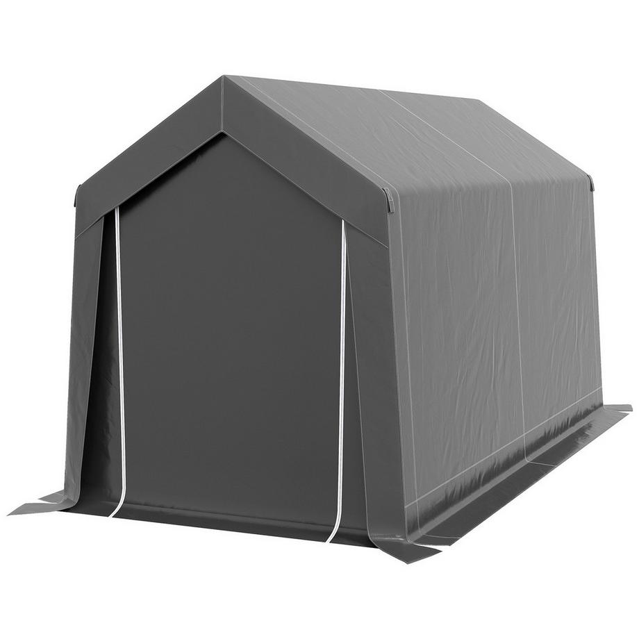 Northio  Tenda garage, tenda magazzino 2,1 x 3,6 x 2,35 m con protezione UV, porta con cerniera, pellicola idrorepellente garage per moto, attrezzi da giardino, grigio scuro 