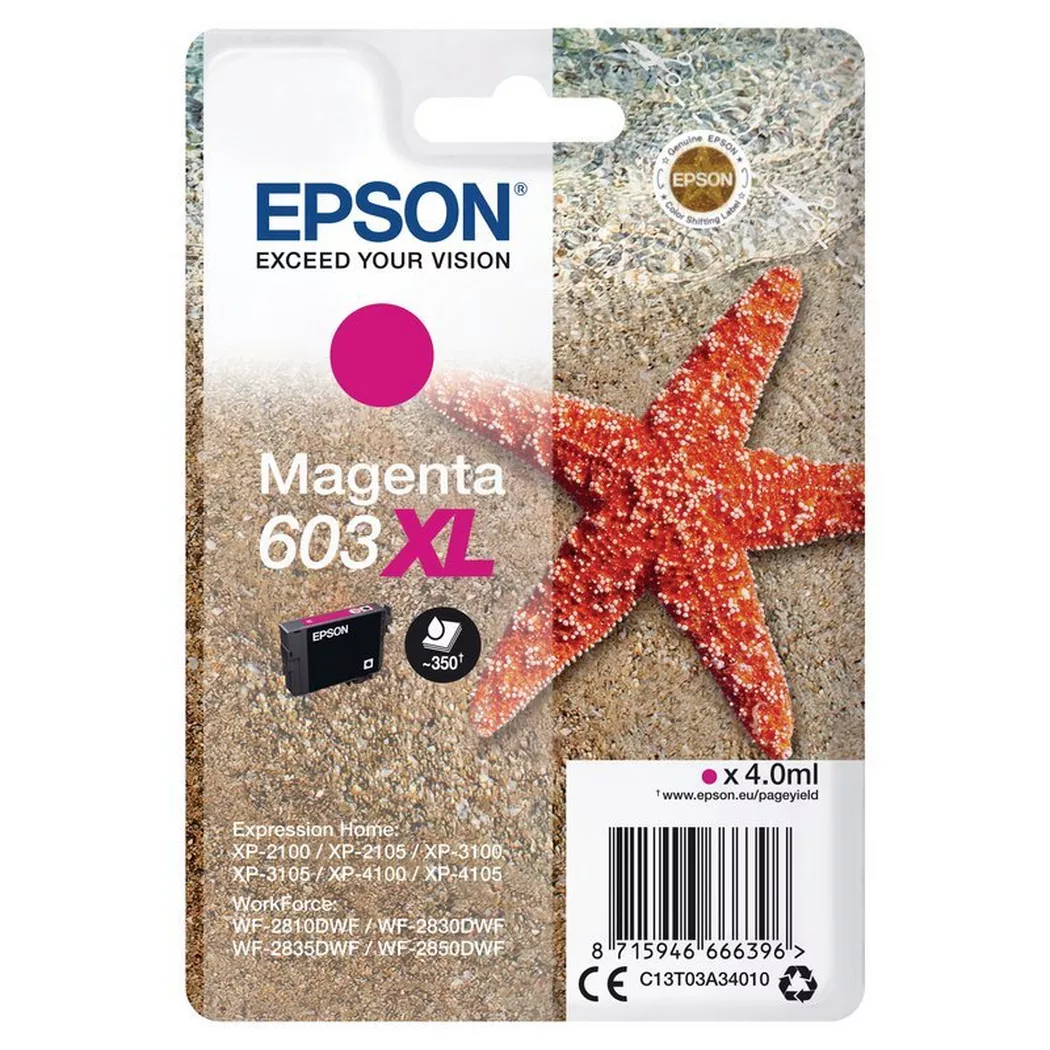 Epson – Tintenpatrone 603XL magenta T03A34010 XP-2100 350 Seiten, Magenta, One Size