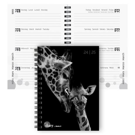 Biella Agenda scolaire mydiary Wire-O 3½ jours par page, Animal - Multicolores  