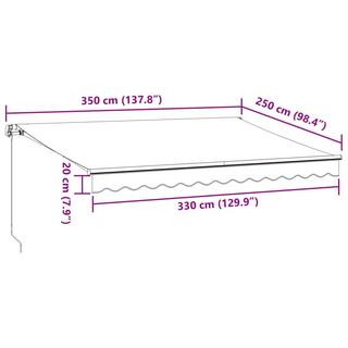 VidaXL Auvent rétractable tissu  