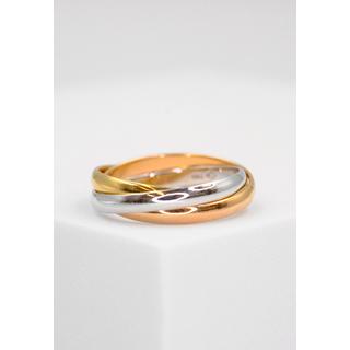 MUAU Schmuck  ring Tricolor Weiss-/Gelb-/Rotgold 750 