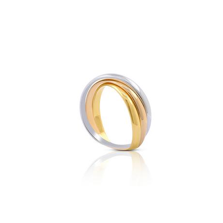 MUAU Schmuck  ring Tricolor Weiss-/Gelb-/Rotgold 750 