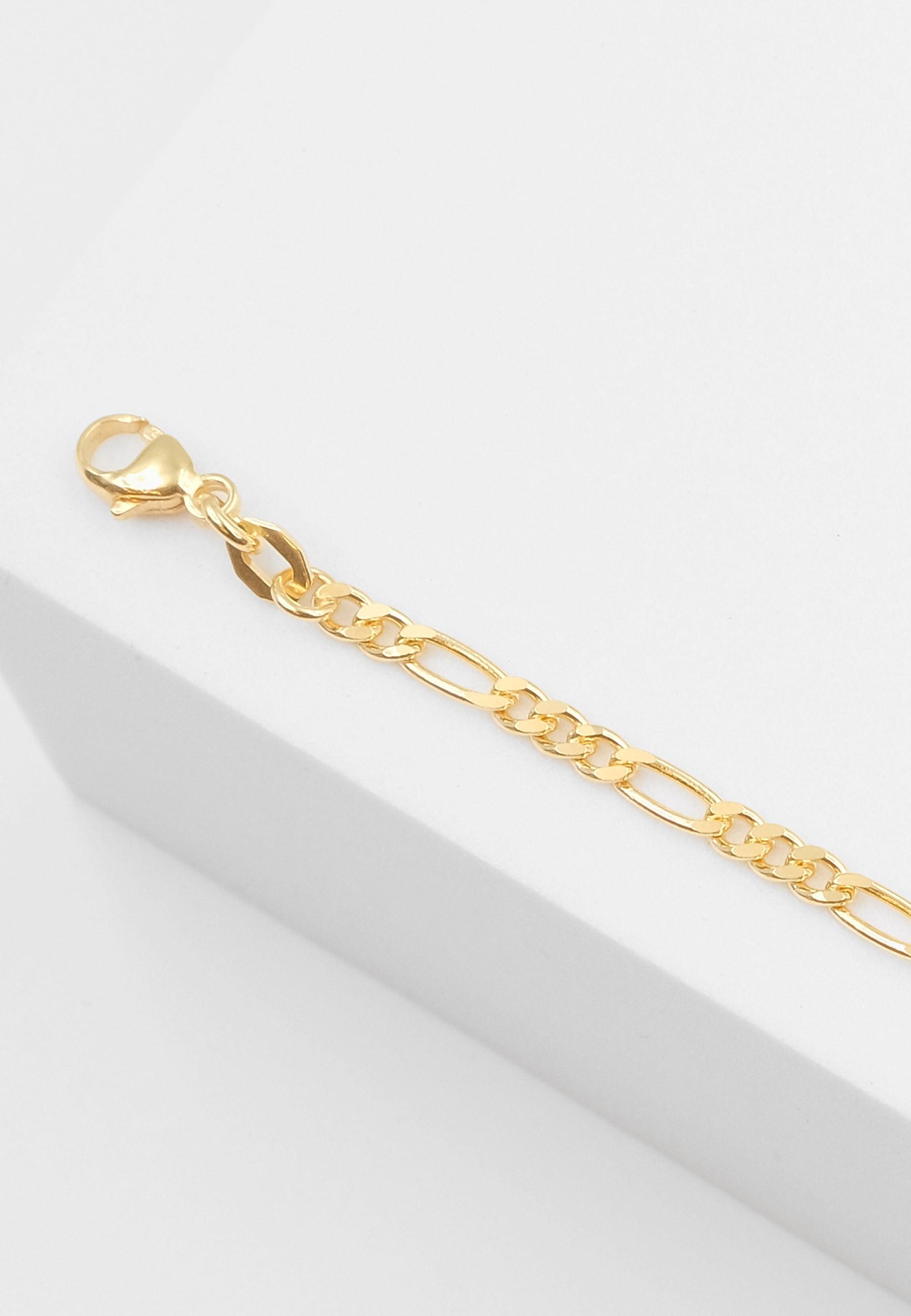 MUAU Schmuck  ID-Bracelet Figaro Gelbgold 750, 2.9mm, 14cm 