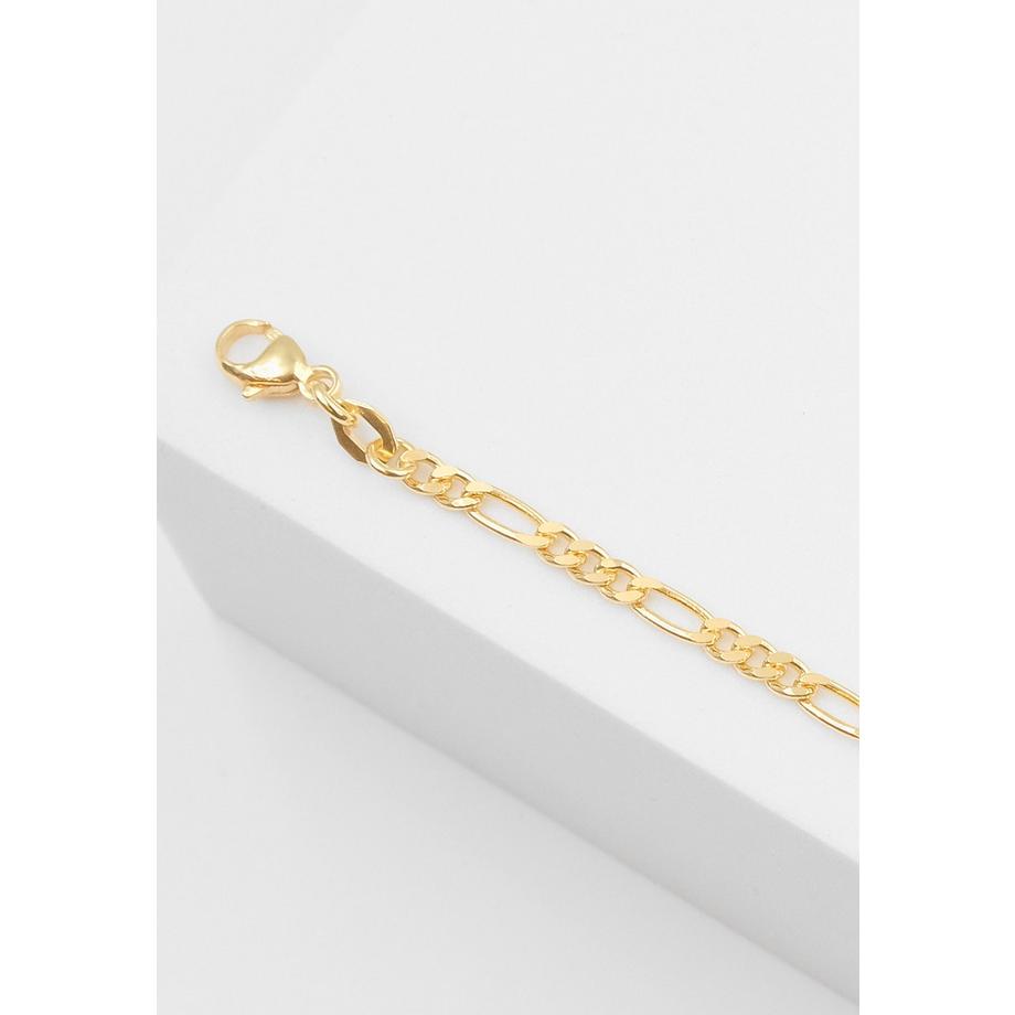 MUAU Schmuck  ID-Bracelet Figaro Gelbgold 750, 2.9mm, 14cm 