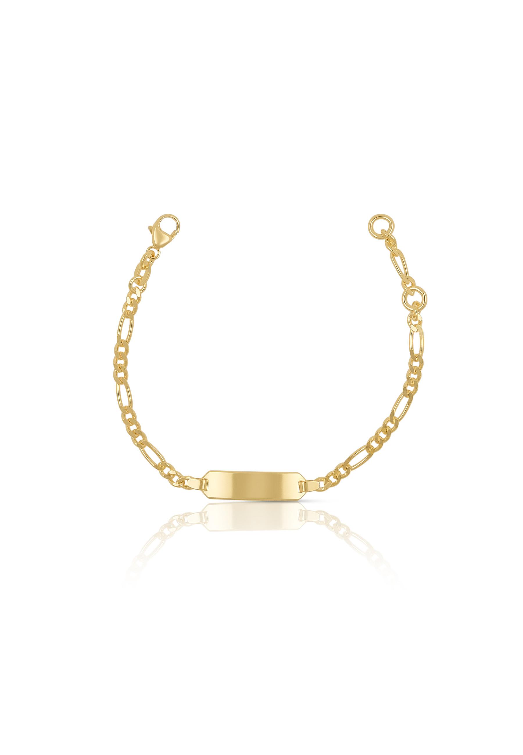 MUAU Schmuck  ID-Bracelet Figaro Gelbgold 750, 2.9mm, 14cm 