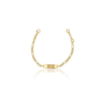 ID-Bracelet Figaro Gelbgold 750, 2.9mm, 14cm