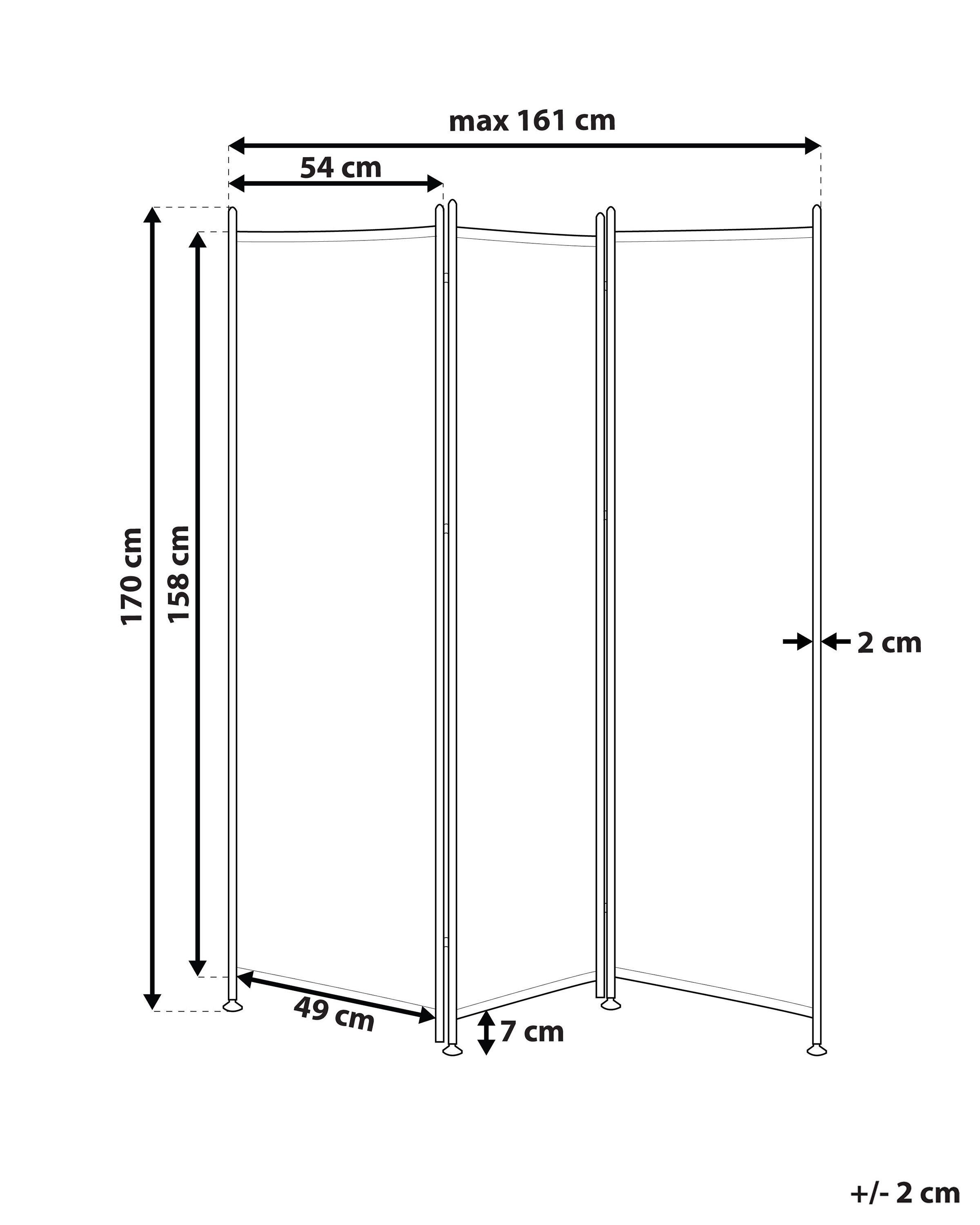 Beliani Séparateur de pièce à 3 panneaux en Tissu NARNI  