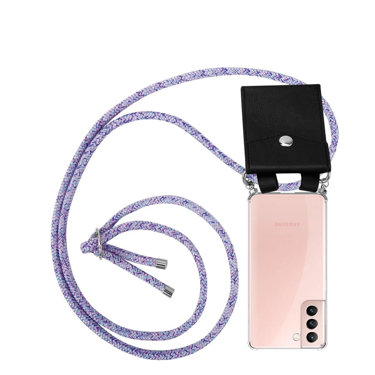 Image of Handy Kette für Samsung Galaxy S21 5G Silikon mit Silbernen Ringen