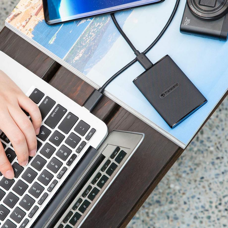 Transcend  Tragbare SSD ESD270C USB-C 1 TB (R520/W460) Schwarz 