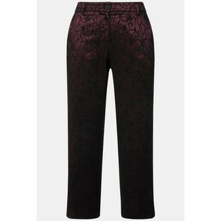 Ulla Popken  Pantalon jacquard ajusté à motif floral 