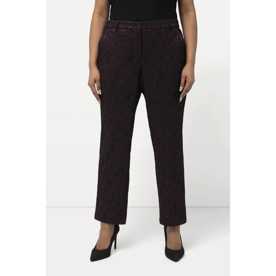 Ulla Popken Pantaloni Jacquard design floreale gamba stretta  