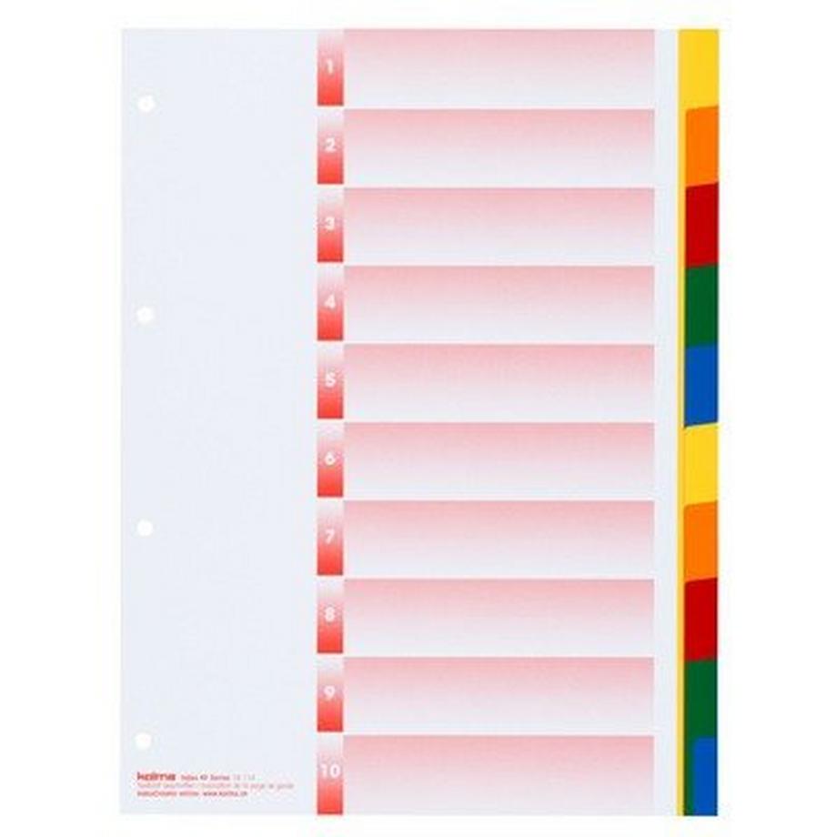 Kolma  KOLMA Register Kolmaflex blanko A4 18.104.20 mehrfarbig, 10-teilig 