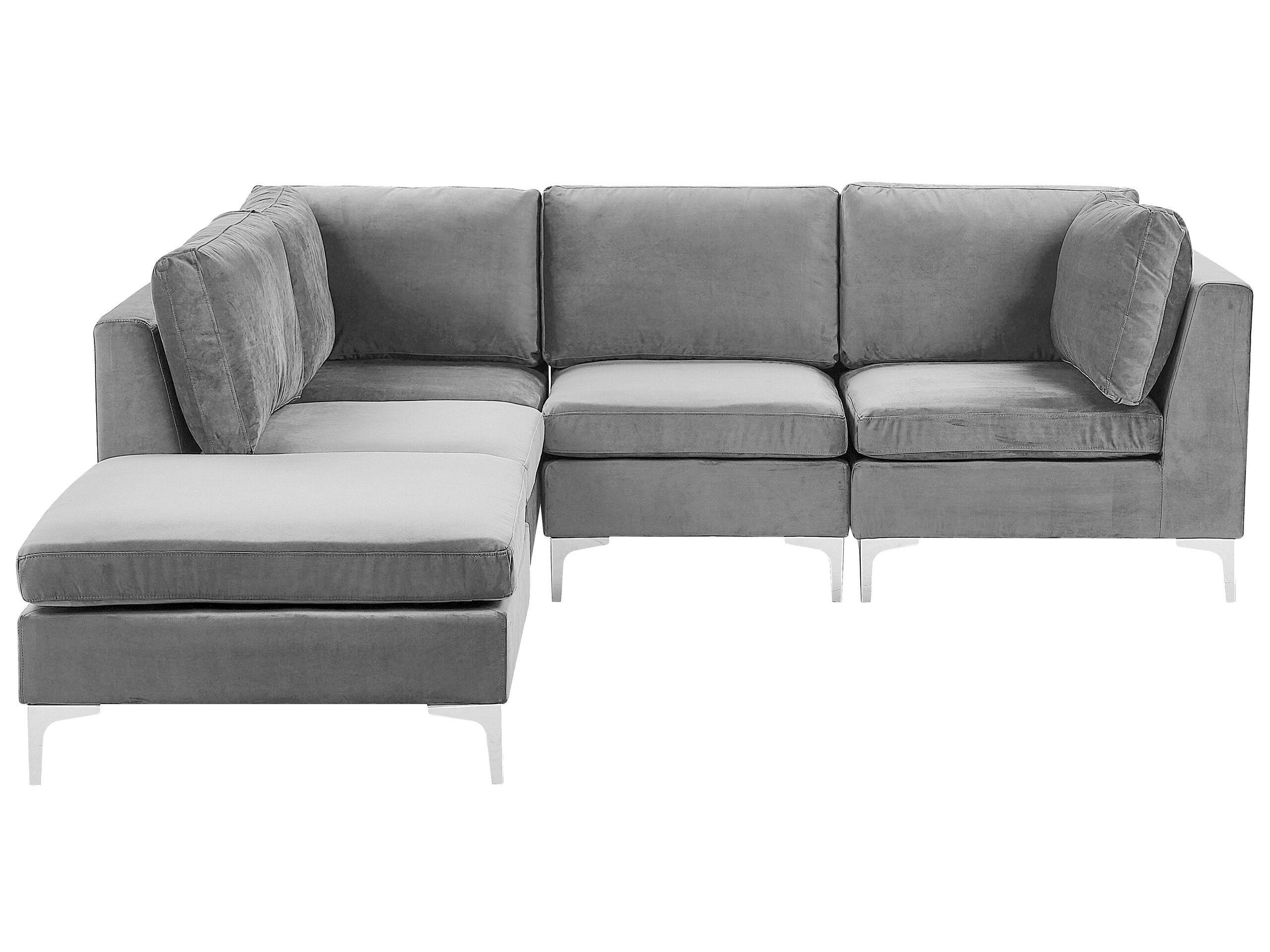 Image of Ecksofa mit Ottomane aus Samtstoff Modern EVJA Ecksofa mit Ottomane aus Samtstoff Modern EVJA