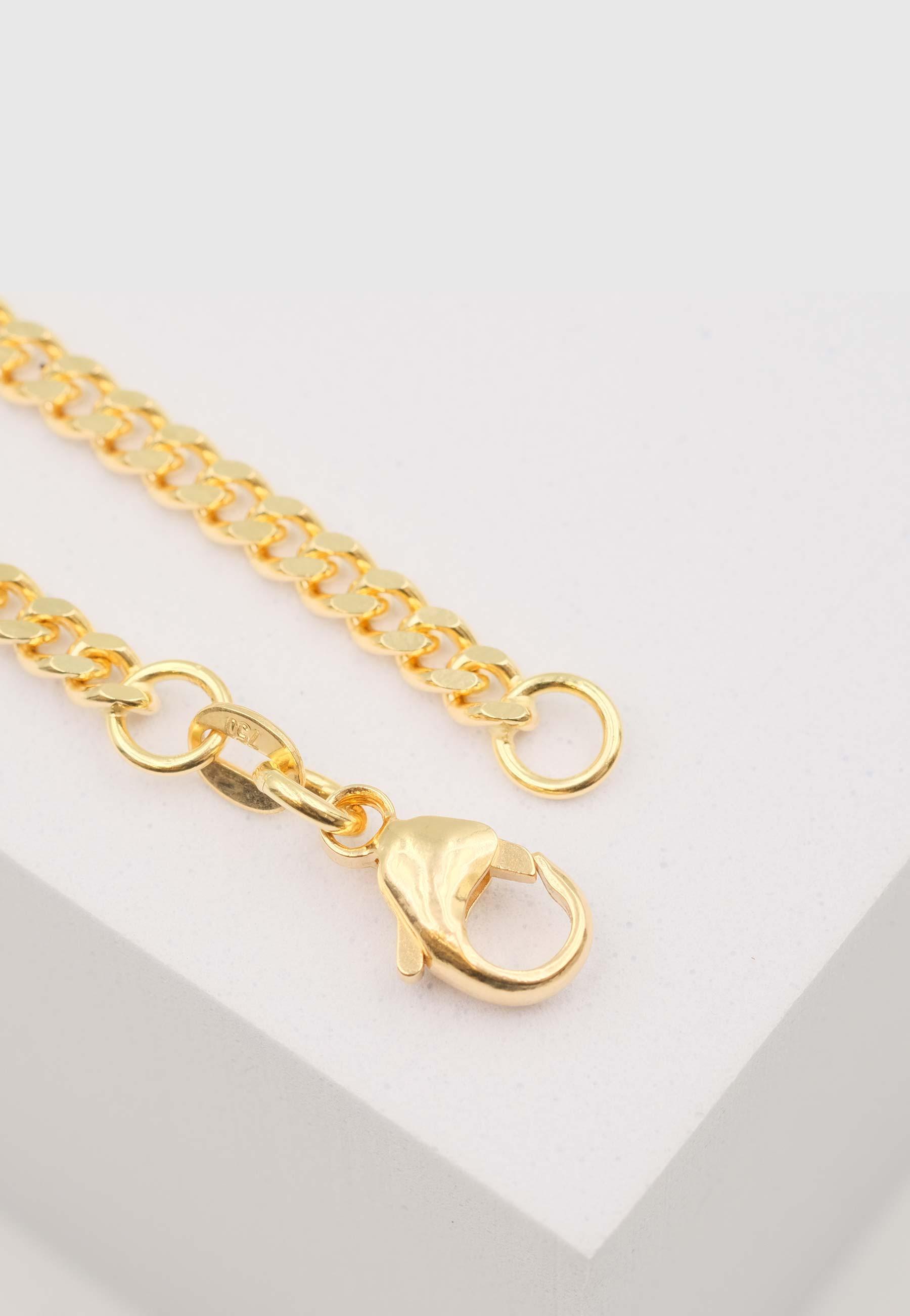 Image of Collier Panzer Gelbgold 750, 3.4mm, 55cm Damen Gelbgold 55 CM