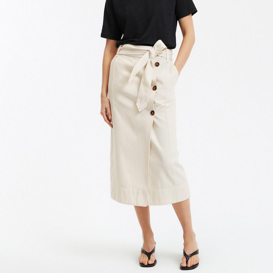 La Redoute Collections Jupe midi portefeuille Twill Coton  