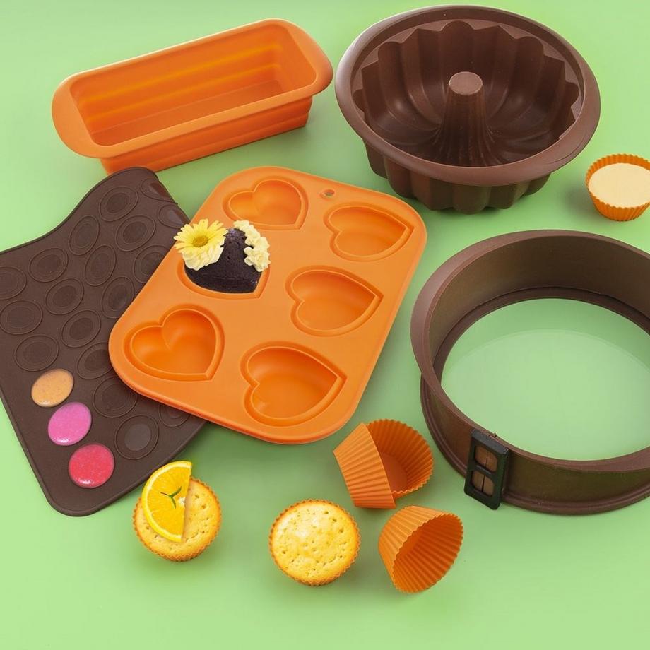 Orion  6er-Set flexible Silikonformen zum Muffinbacken 