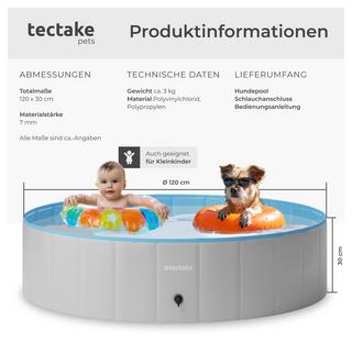Tectake  Piscine pliable pour chien NELE 