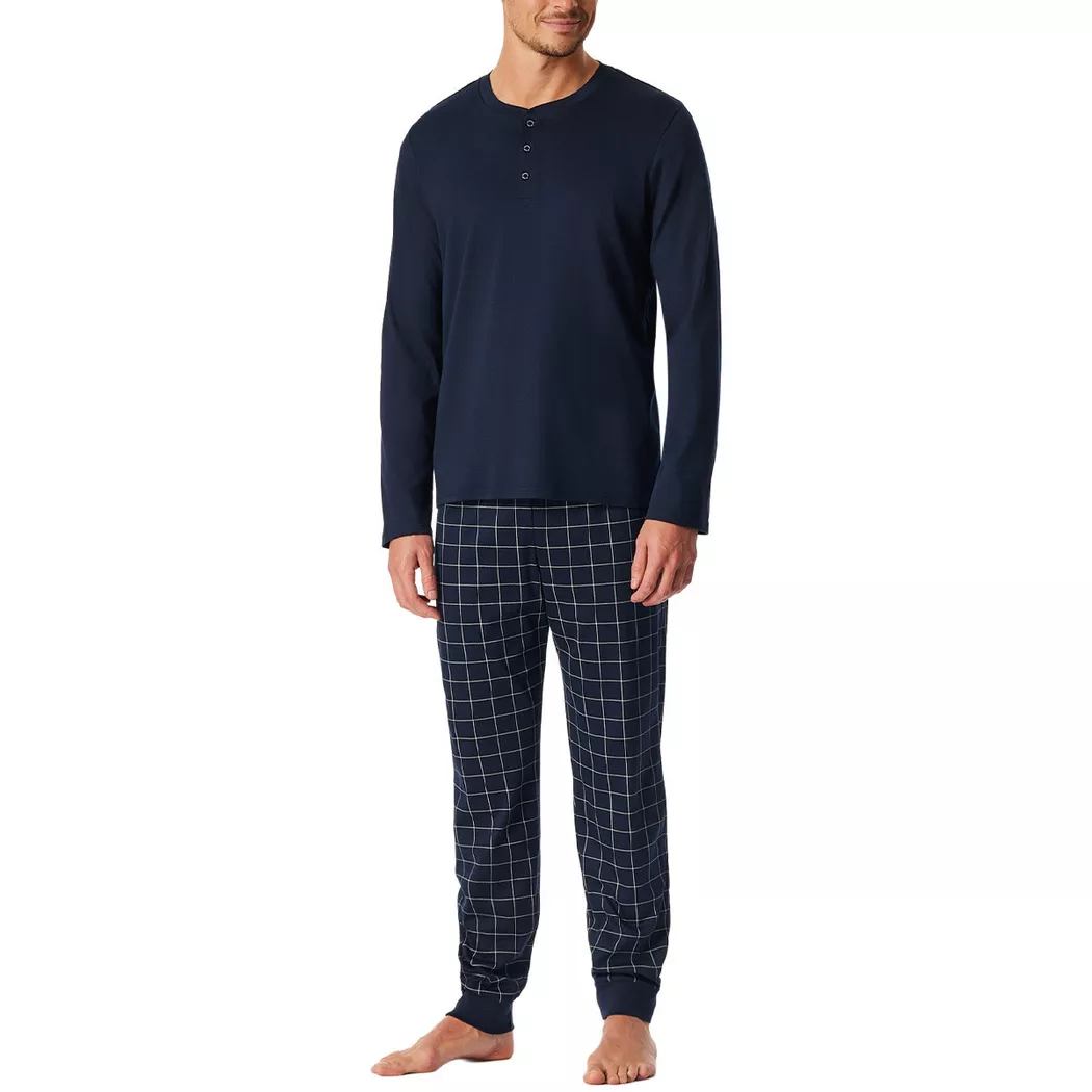Schiesser Herren Pyjama lang - Fine Interlock 1er Pack