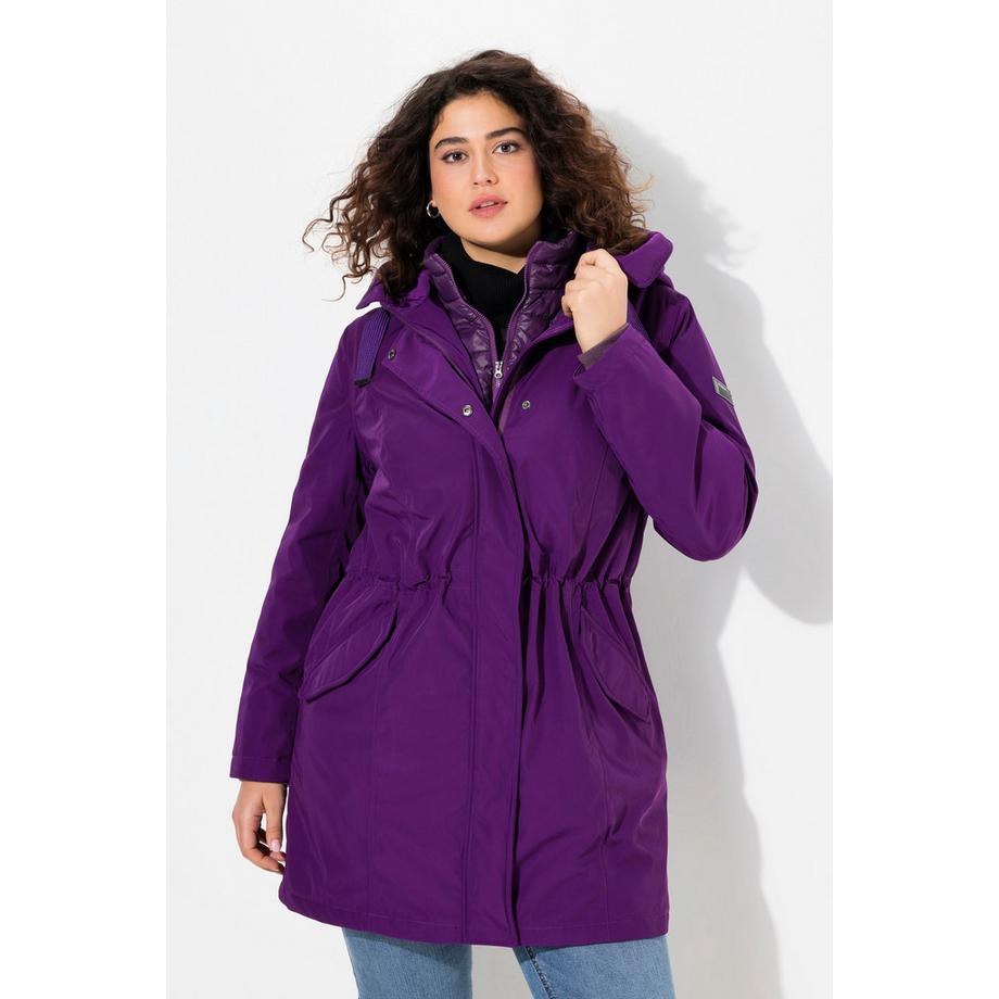 Ulla Popken Performance Parka Collo Alto Cappuccio Riciclato  