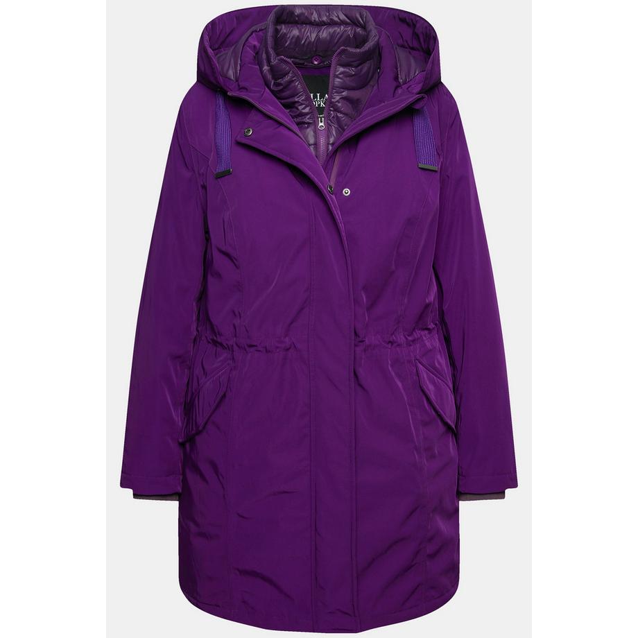 Ulla Popken Performance Parka Collo Alto Cappuccio Riciclato  