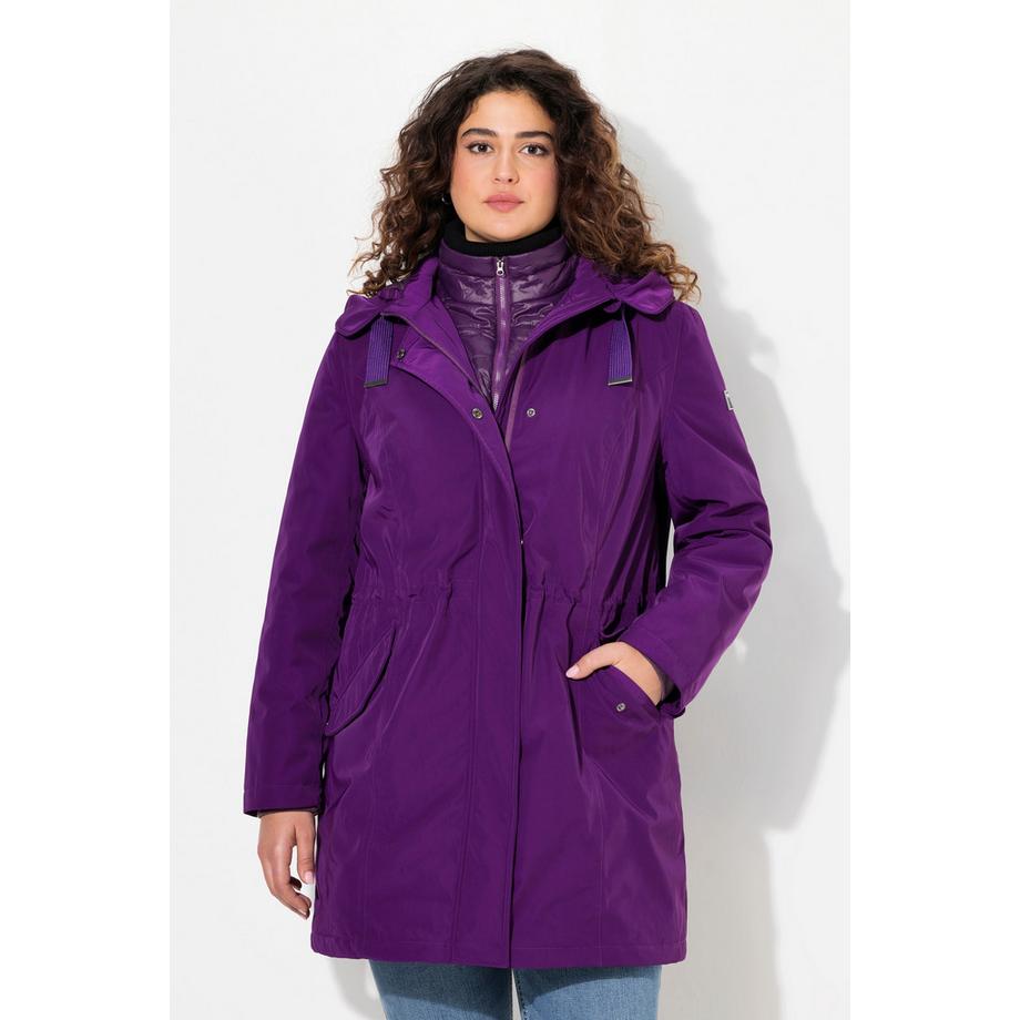 Ulla Popken Performance Parka Collo Alto Cappuccio Riciclato  