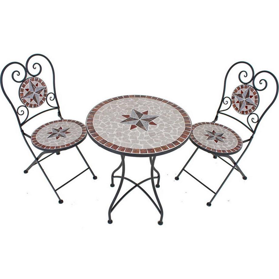 Set da balcone Amarillo mosaico marrone ocra