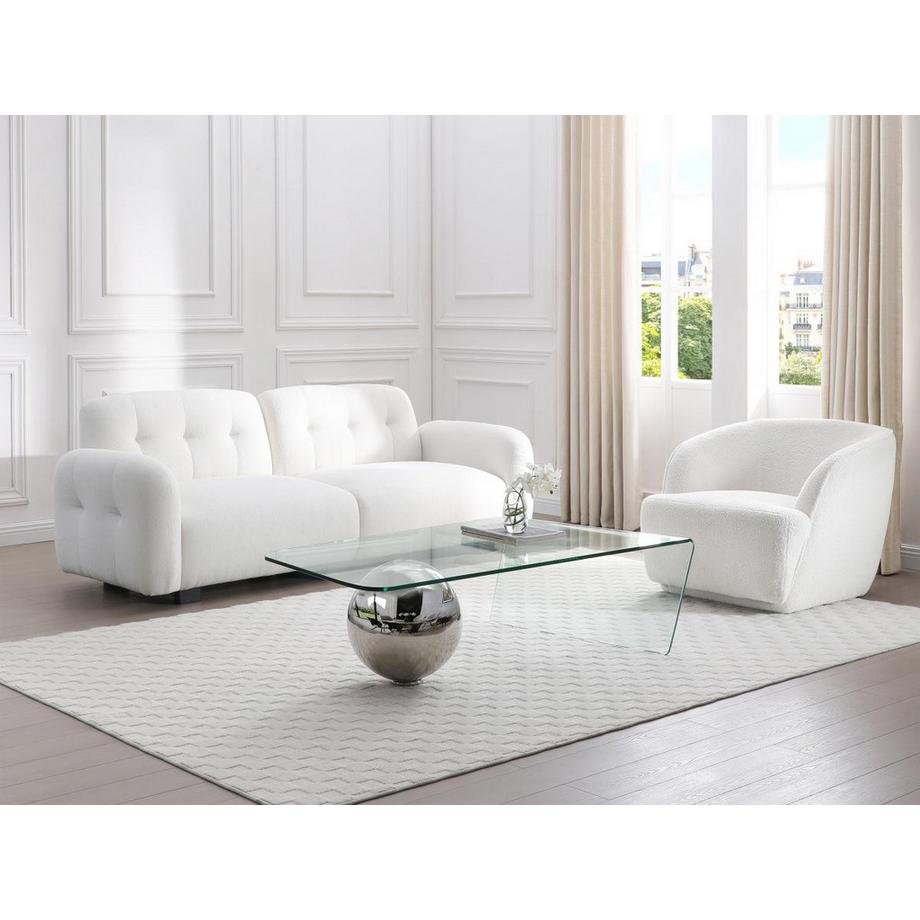 Vente-unique Table basse MUNDO Verre trempé acier  