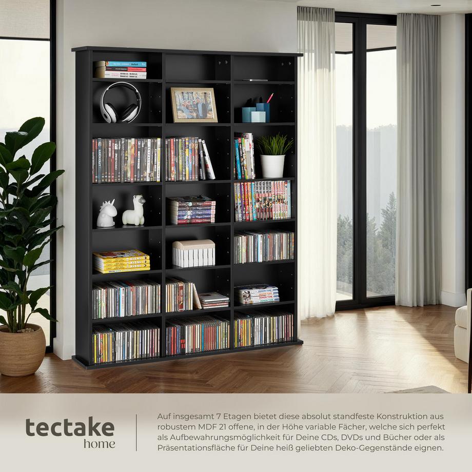 Tectake Scaffale per CD e DVD Stevie effetto legno  