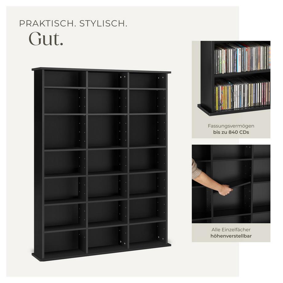 Tectake Scaffale per CD e DVD Stevie effetto legno  