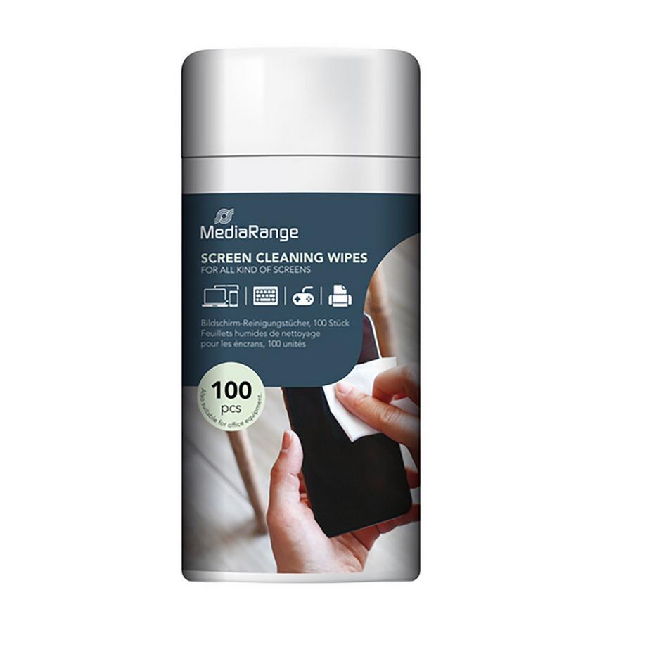 MediaRange  Scatola di 100 salviette antigraffio per lo schermo 