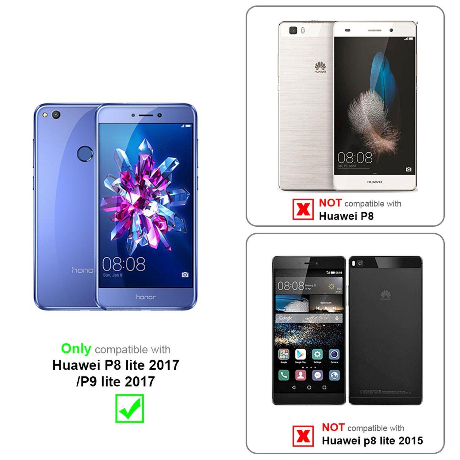 Cadorabo  Hülle für Huawei P8 LITE 2017 / P9 LITE 2017 Magnetverschluss, 2 Sichtfenstern 