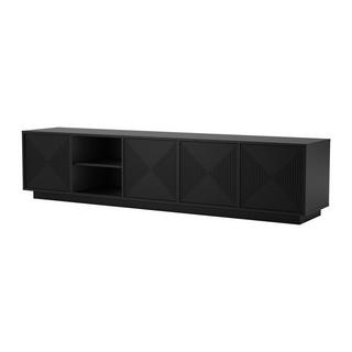 Vente-unique  TV-Möbel hängend mit 4 Türen & 2 Fächern - MDF - Schwarz - MEZULIA 