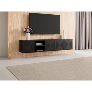 Vente-unique  TV-Möbel hängend mit 4 Türen & 2 Fächern - MDF - Schwarz - MEZULIA 