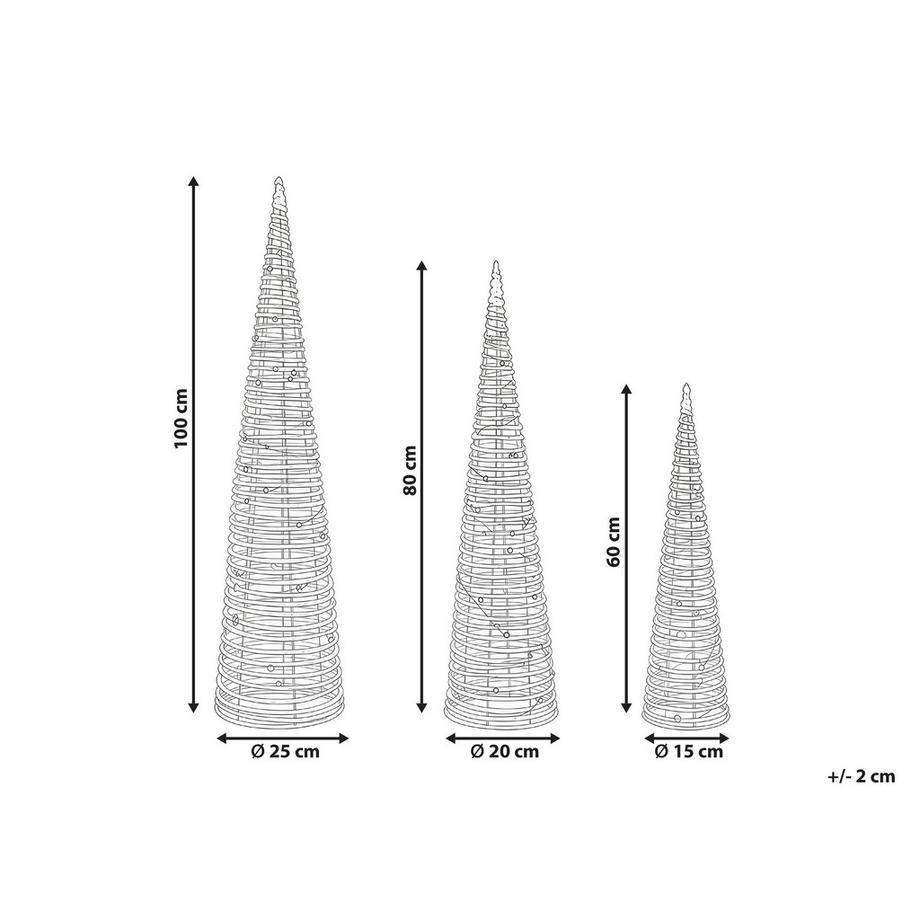 Beliani Lot de 3 décorations de Noël en Matière synthétique Moderne TUELSO  