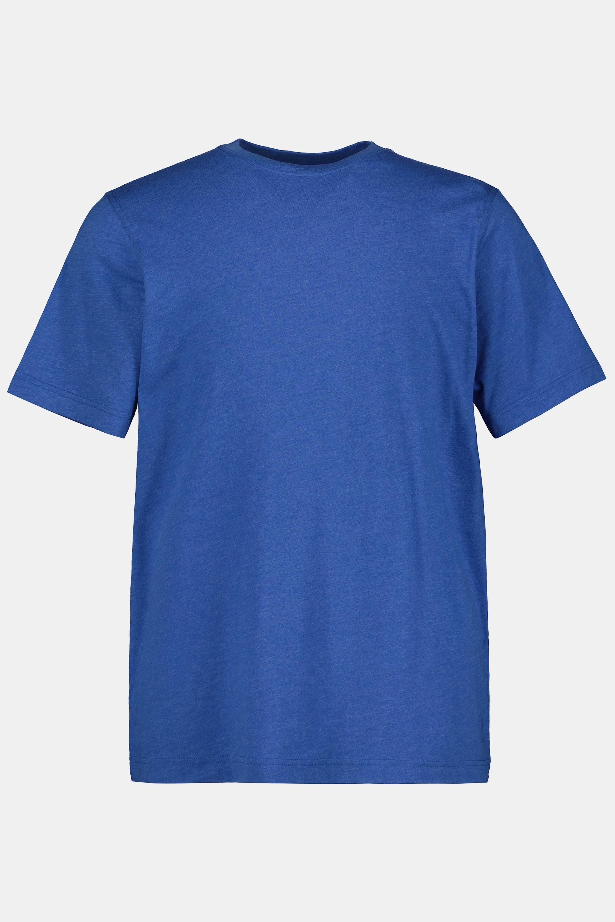 JP1880  T-shirt Basic en coton peigné, col rond bleu encre 