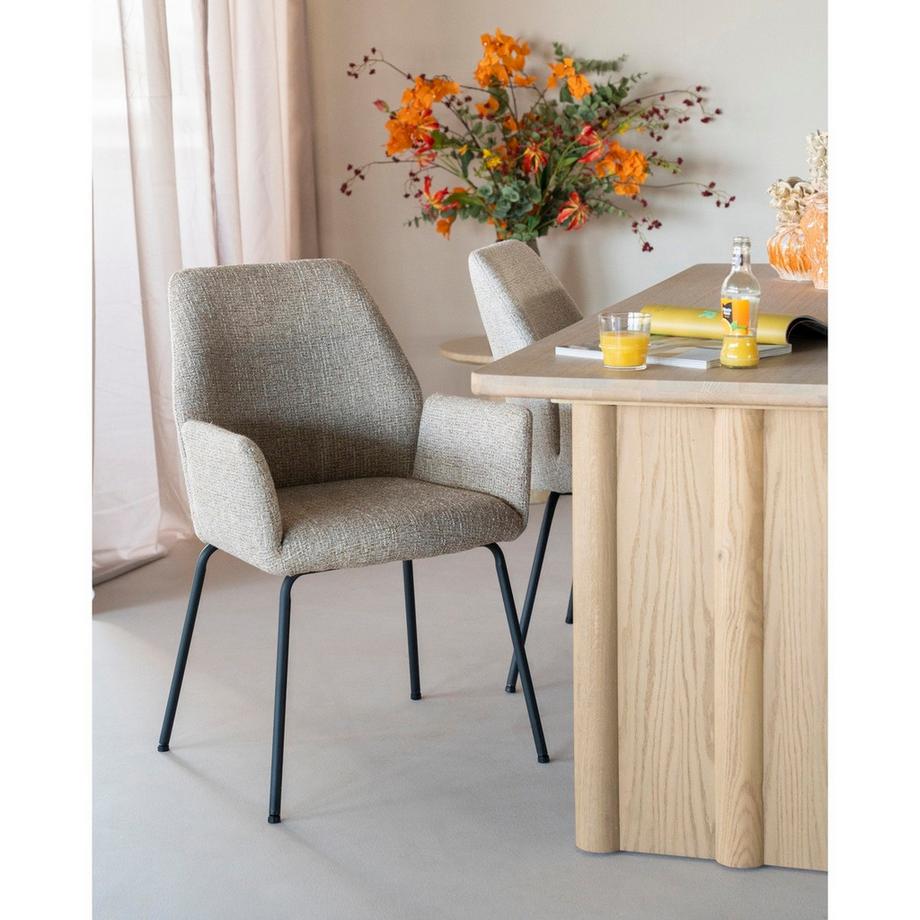 mutoni Chaise avec accoudoirs Indy Donna taupe  