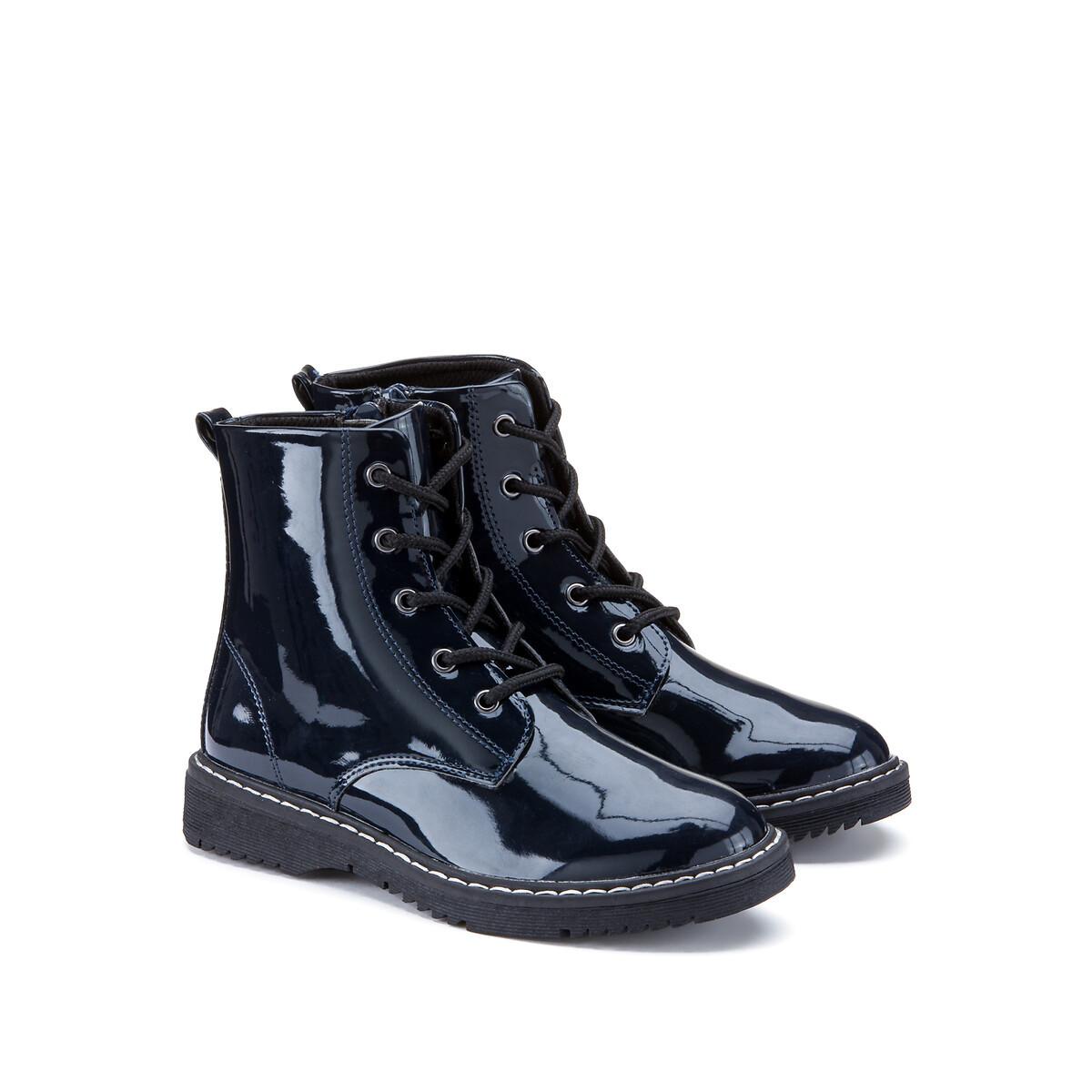 Image of Boots In Lackoptik Unisex Blau 30