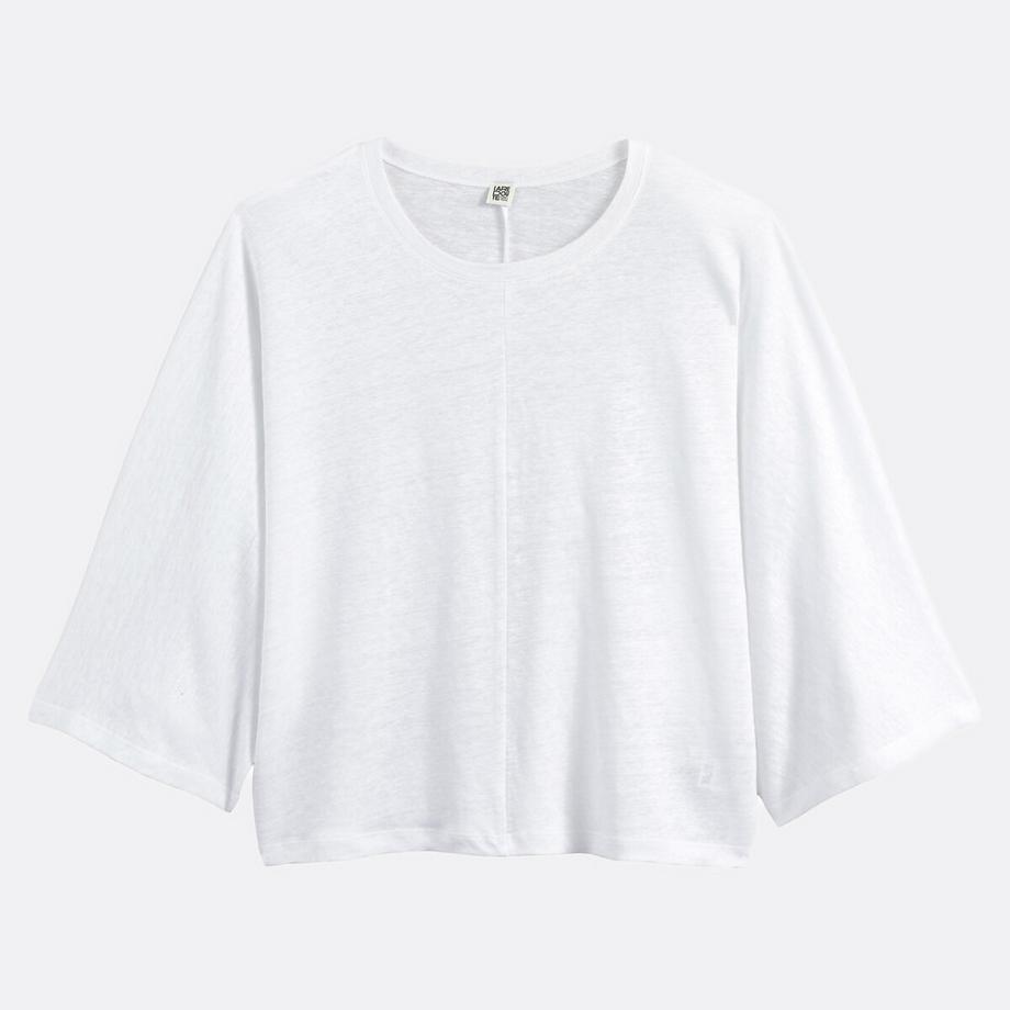 La Redoute Collections Lin Col Rond Manches Larges T-Shirt  