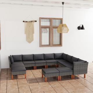 VidaXL Garten-sofa-set poly-rattan  