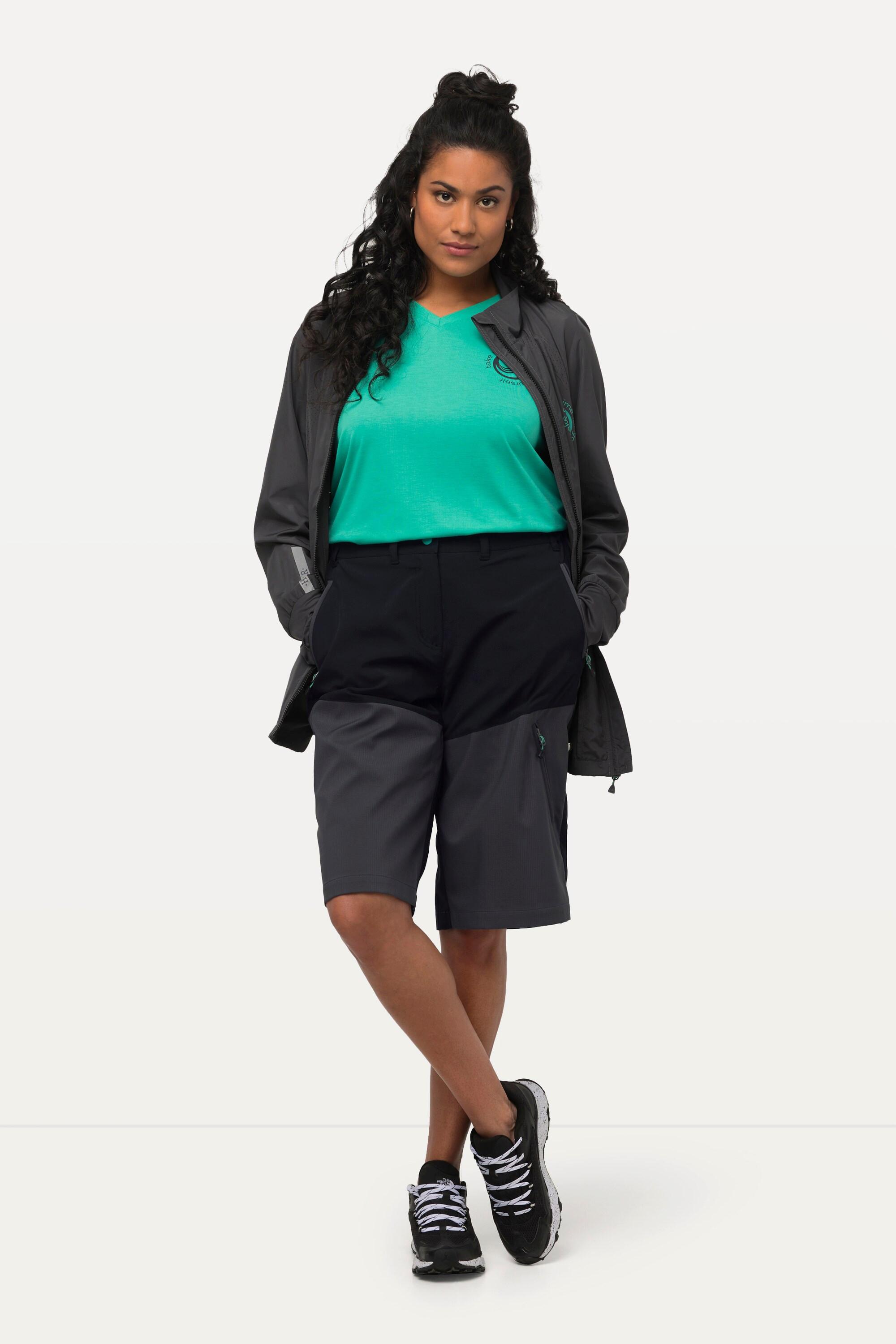 Ulla Popken Nordic Walking Wasserabweisende Zipptaschen Shorts  