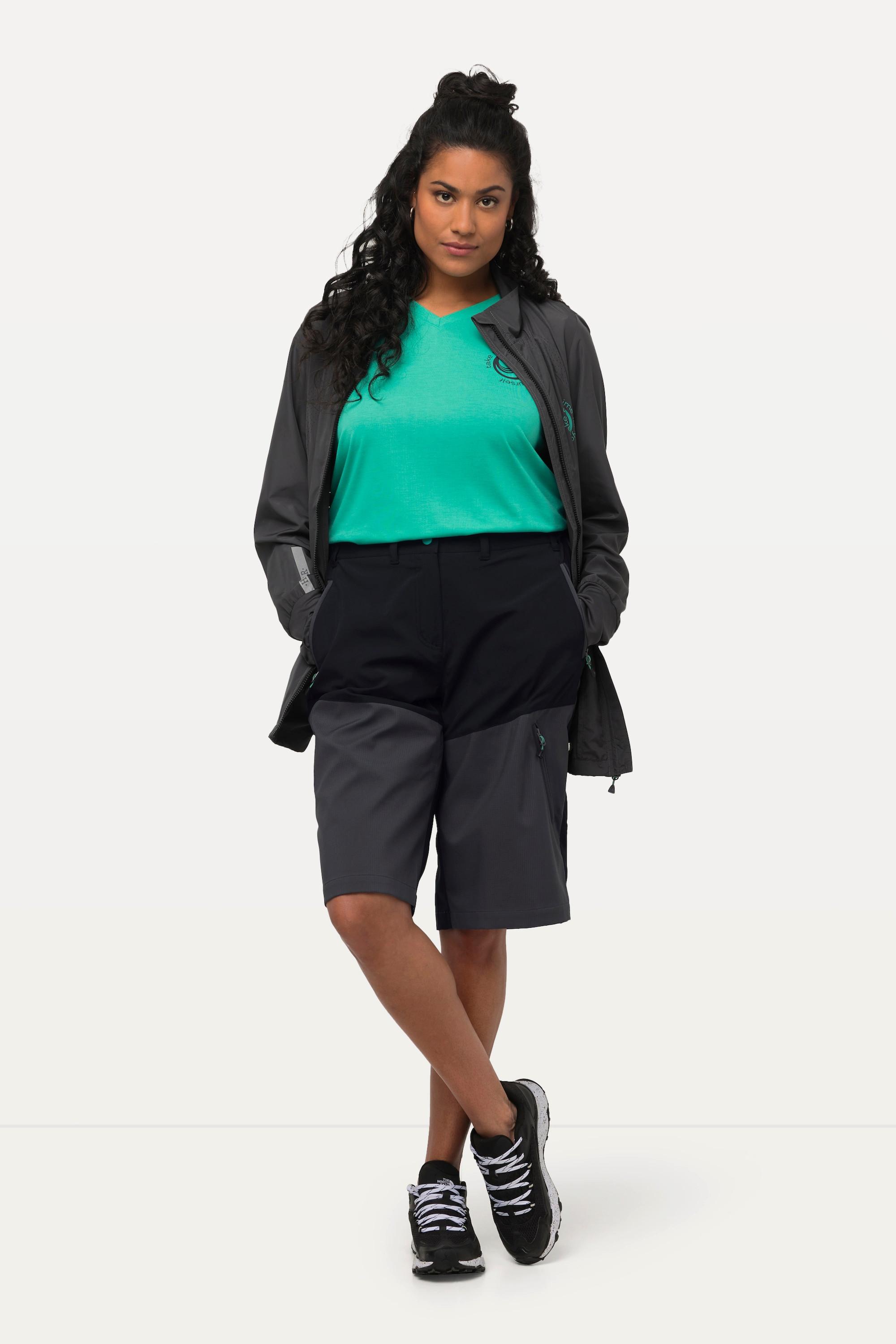 Ulla Popken Nordic Walking Wasserabweisende Zipptaschen Shorts  