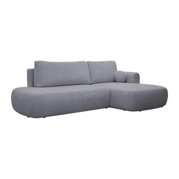 Ecksofa mit Schlaffunktion - Ecke rechts - Strukturstoff - Grau - BROCARO von Maison Céphy