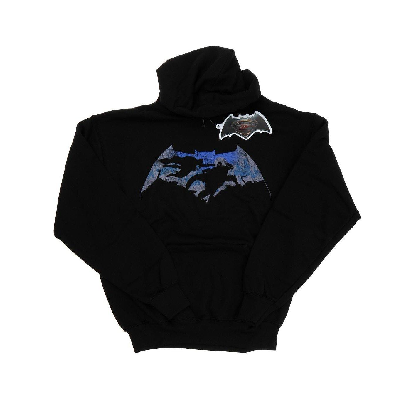 Image of Batman V Superman Battle Silhouette Kapuzenpullover Damen Schwarz XL