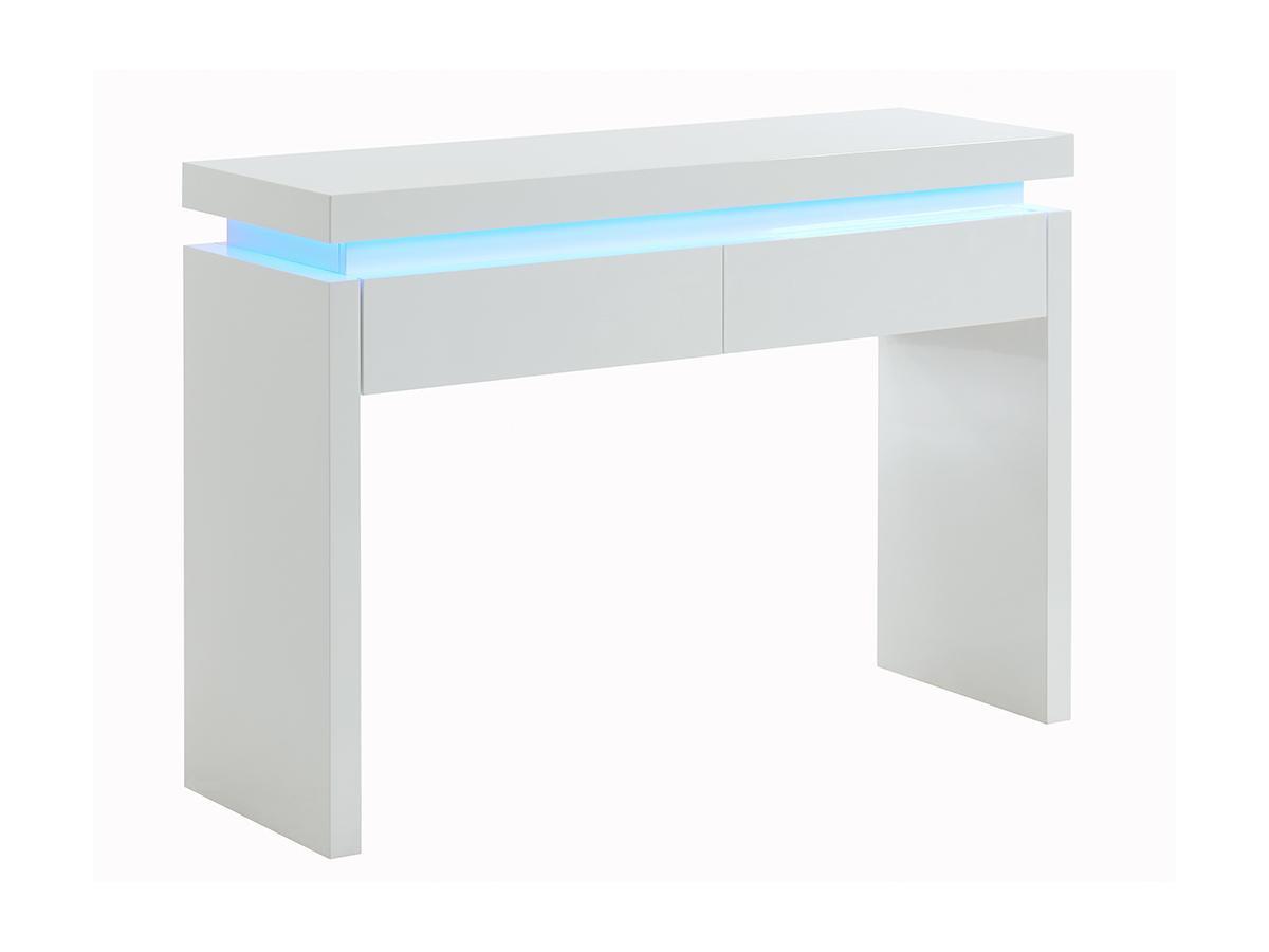 Vente-unique Console con 2 cassetti LED MDF laccato bianco EMERSON  